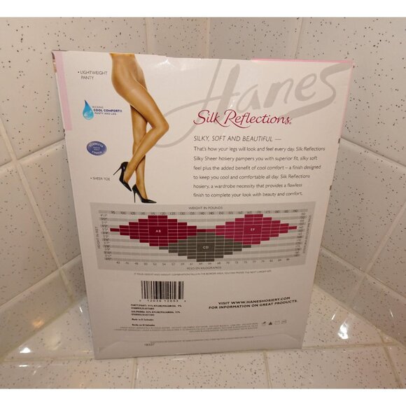 Vintage Hanes Silk Reflections Silky Sheer Pantyhose size EF retro hosiery - Picture 3 of 6